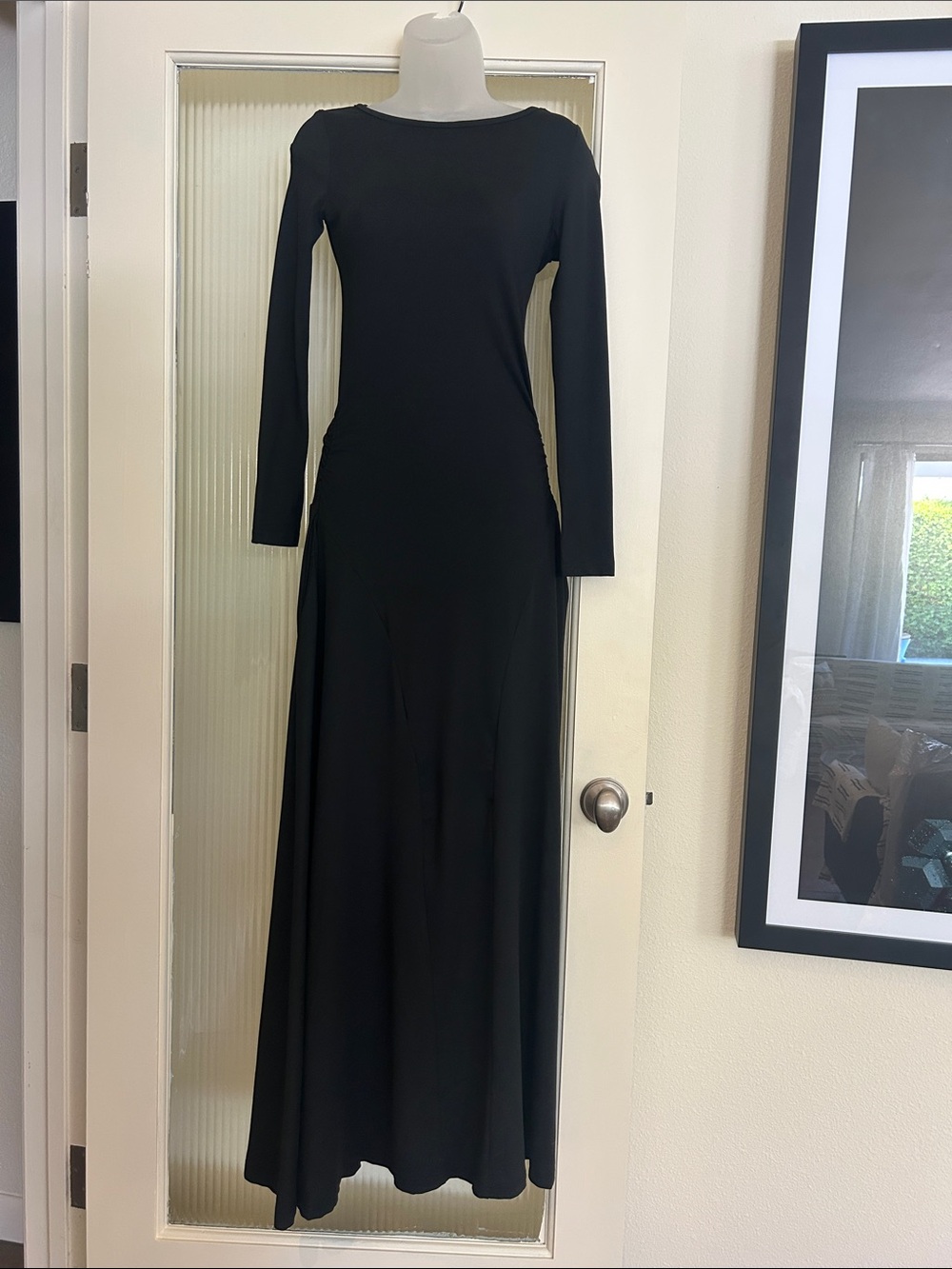 Classic Black Long-Sleeve Maxi Dress by